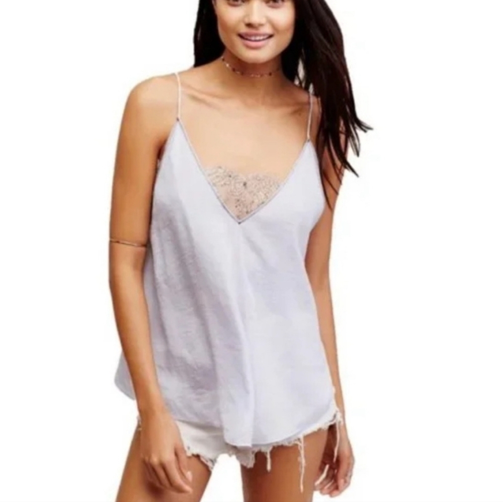 Free People Moonstone Lace Trim Cami Top